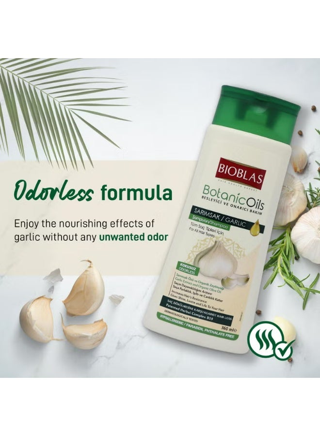 BIOBLAS Botanic Oils Garlic Anti Hair Loss Shampoo Strengthening & Nourishing Care 360ml - Image 3